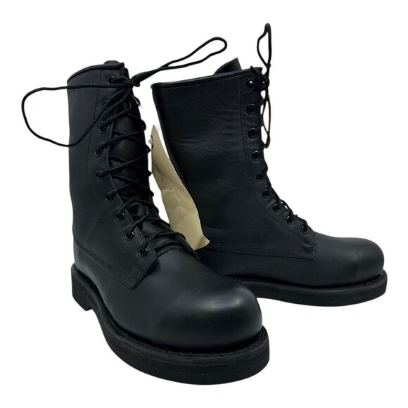 Vtg Addison Military Men Black Sz 5 Boots 581032 USA New Punk Grunge Police Tag - Picture 14 of 14